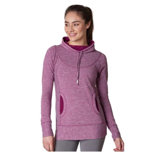 PrAna Purple Ember Athletic Cowl Neck Top Drawstring Pullover Tunic S‎ - Picture 1 of 11